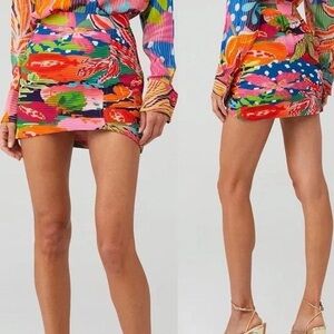 Rococo Sand x REVOLVE Multicolor Pleated Abstract Mini Skirting